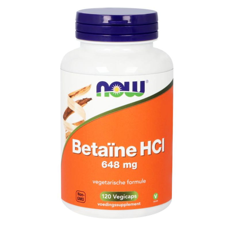 NOW Betaine HCL 648mg (120 vegicaps.)