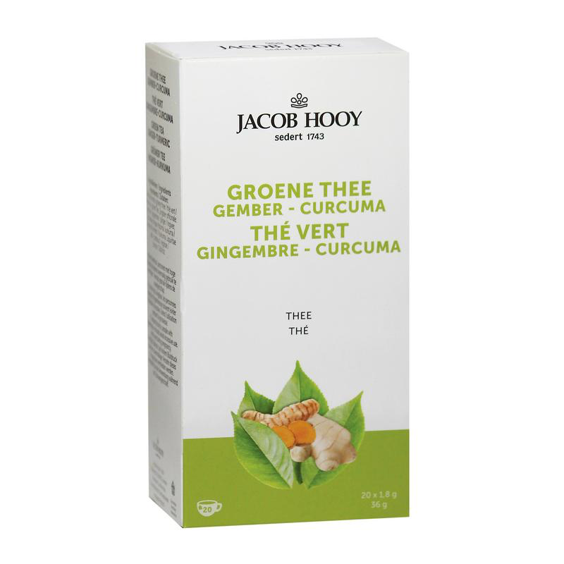 Jacob Hooy Groene thee gember curcuma thee (20 theezakjes)