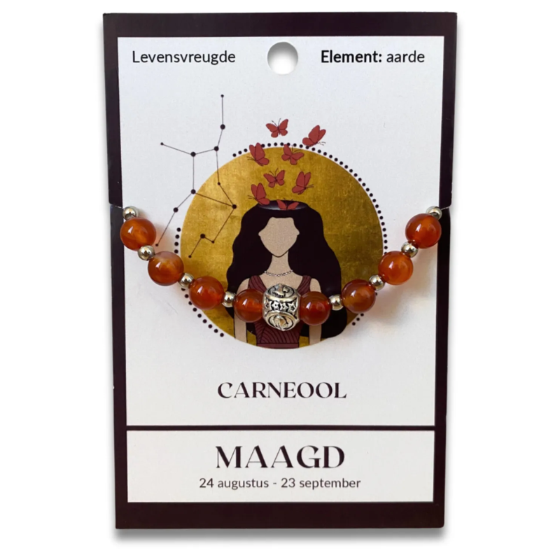 Carneool sterrenbeeld armband - Maagd,
