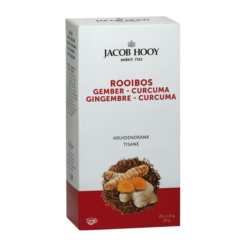 Jacob Hooy Rooibos gember - curcuma thee (20 theezakjes)
