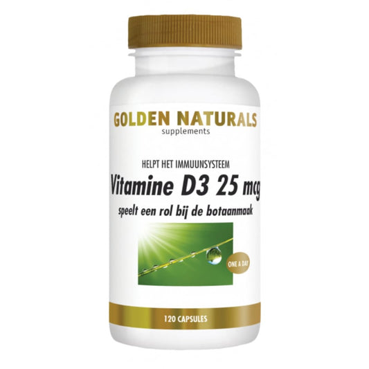 Golden Naturals Vitamine D3 25mcg  1000 I.E. (120 - 360 caps.)
[mwwsrc:00c37075143330b5f86a0ba760f1ada5272066b1.jpg]