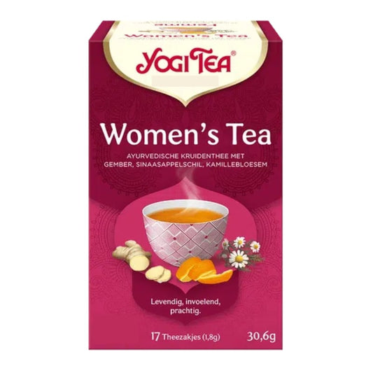Yogi Tea Women's Tea (17 theezakjes)
[mwwsrc:012afff39d8e384f6d46f34267e6d7eb2df9568b.jpg]