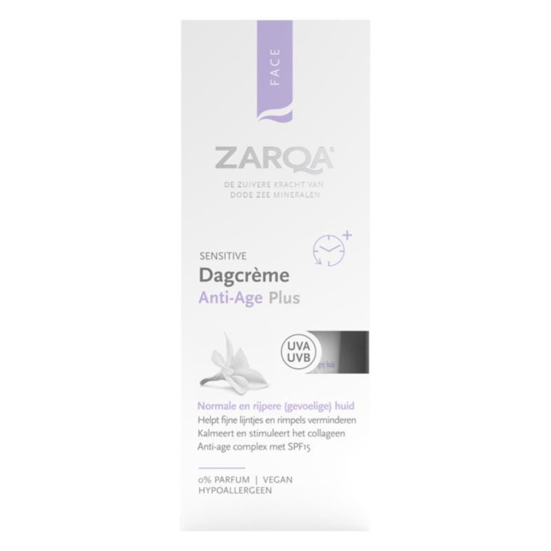 Zarqa Dagcreme anti age plus sensitive SPF15 ( 50 ml.)
[mwwsrc:173f776bc33776e3e363e847952bbafe23753129.jpg]