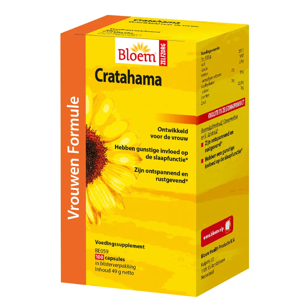 Bloem Natuurproducten  Cratahama (100 vega. caps)
[mwwsrc:2c936b99b3026bd6abbba05eda01316de2d2957e.png]