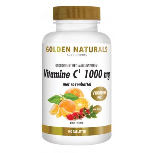 Golden Naturals  Vitamine C 1000 mg met rozenbottel (180 vega. tabl.)
[mwwsrc:40a43066a92fad5fed418373d0b790764cc8aaa4.jpg]