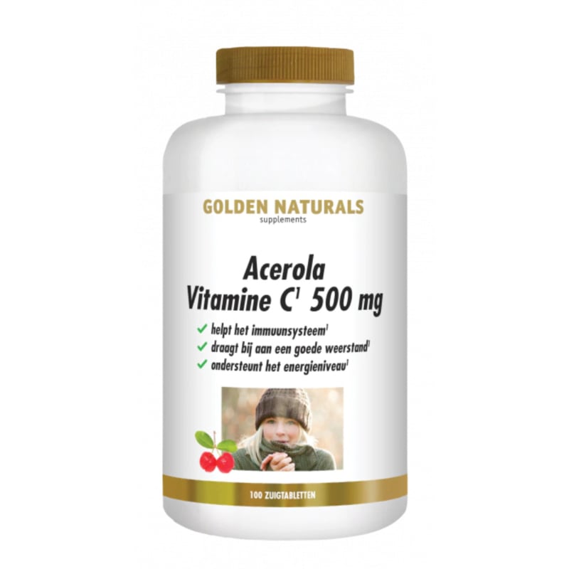 Golden Naturals Acerola vitamine C 500mg (100 zuigtabl.)
[mwwsrc:50403bfa9daa21ec243237622826e32484b242d1.jpg]