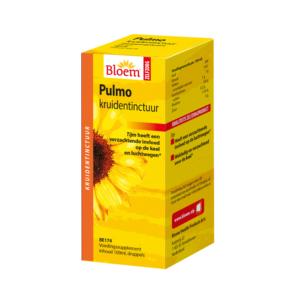 Bloem Natuurproducten  Pulmo kruidentinctuur (100 ml.)
[mwwsrc:6d202390210e6a11bc1c3dcc61b8670636cbf852.png]