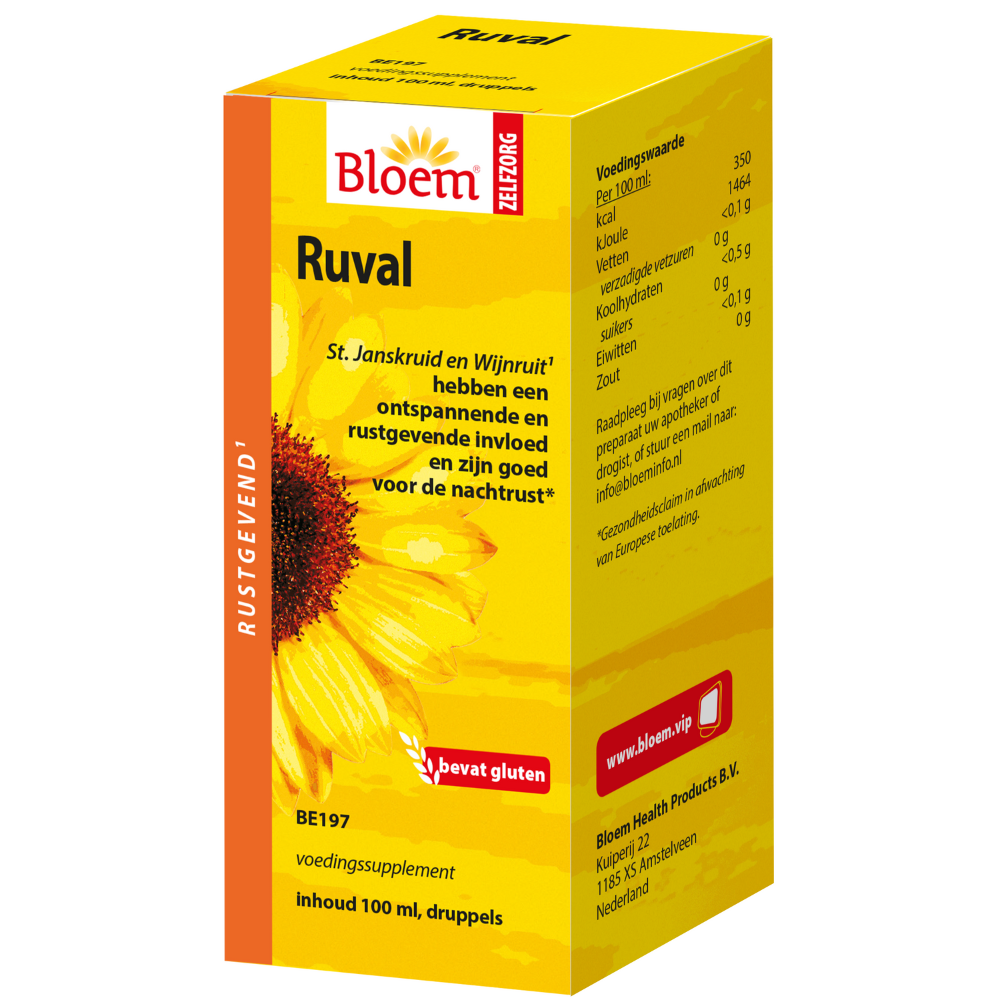 Bloem Natuurproducten Ruval kruidentinctuur (100 ml.)
[mwwsrc:777a154497b02c487e98dc604d19826dd6339859.png]