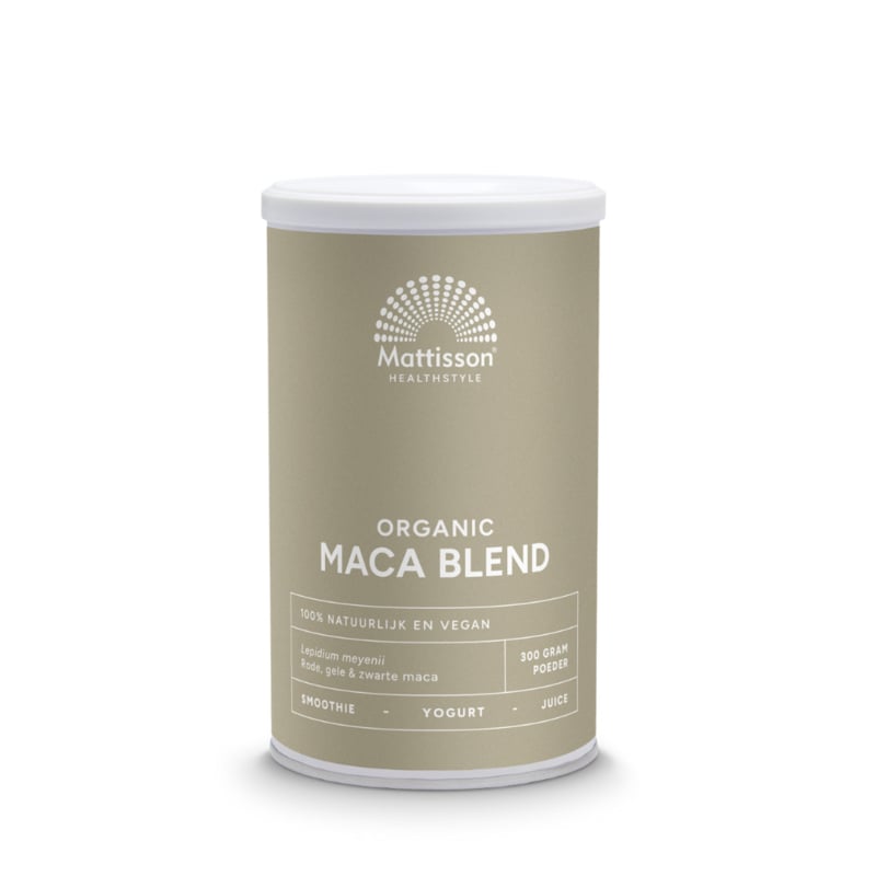 Mattisson  Maca Blend – Rood, Geel & Zwart (300 gram)
[mwwsrc:892cf18633bdb4500071ad6a91ad585fd4f77cab.jpg]