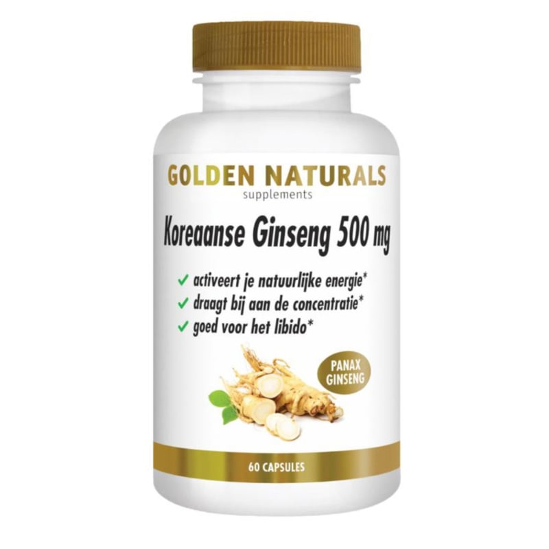 Golden Naturals Koreaanse ginseng 500mg  (60 vegan caps.)
[mwwsrc:8b5fd73fce59d7f0e004d5532148b6c77e6df846.jpg]
