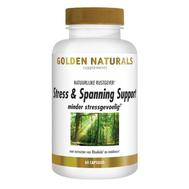 Golden Naturals Stress & Spanning Support (60 vega. caps.)
[mwwsrc:9dc99faa79347b3feabe541b44f0d58332254de8.jpg]