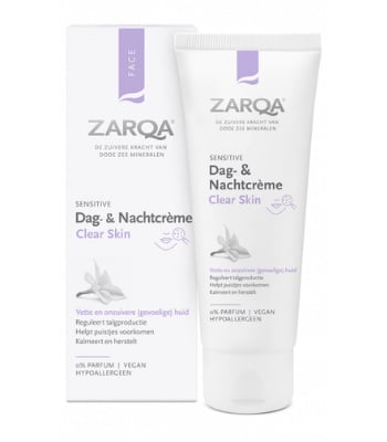 Zarqa Dag & Nachtcrème Clear Skin (75ml.)
[mwwsrc:9e8e2d91ed65dd49b0099655913cfd42e2b8d11a.jpg]