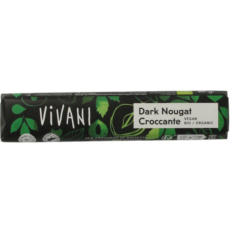 Vivani Chocolate To Go dark nougat croccante (35 gram)
[mwwsrc:a511220939c081997cb6db87cfaf57005f322e98]
