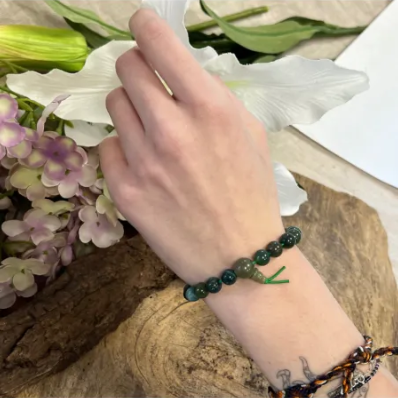Agaat mos powerbead armband