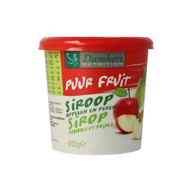 Damhert Puur fruit siroop appelen en peren (450 gram)