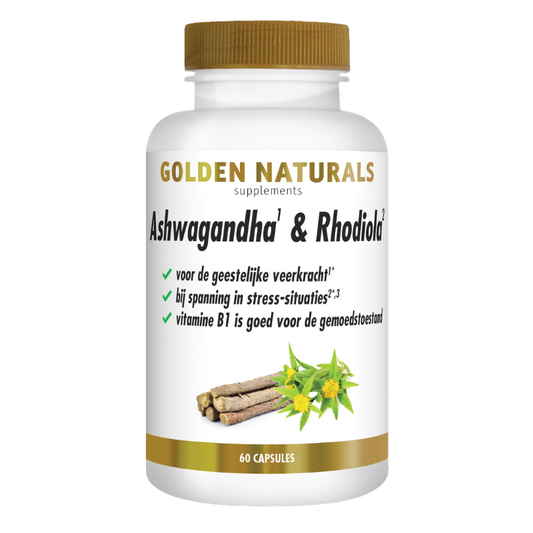 Golden Naturals Ashwagandha & Rhodiola Complex  (60  vega. caps.)