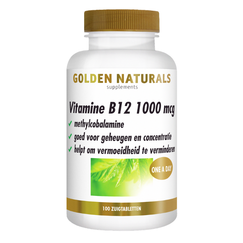 Golden Naturals Vitamine B12 1000mcg (100 - 240 vega. zuigtabl.)