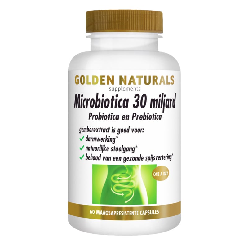 Golden Naturals Microbiotica 30 miljard(30 -60 vega.  maagsapresistente caps.)
[mwwsrc:ce4b63a35841e3e2f9a70296c858abc53bbf1fe8.jpg]