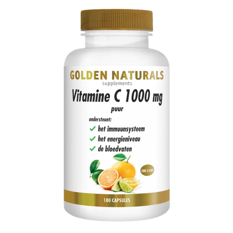 Golden Naturals Vitamine C1000 puur (180 vega. caps.)