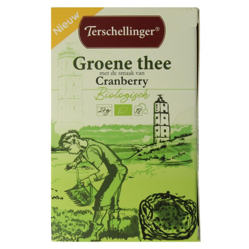 Terschellinger Groene thee cranberry (18 theezakjes)