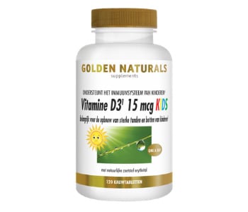 Golden Naturals  Vitamine D3 15 mcg KIDS (120 vega. kauwtabl.)
[mwwsrc:d2c00803d3bfc8dc3dde0874656e8d8c8fa399f7.jpg]