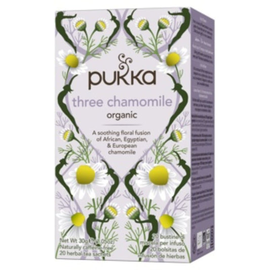 Pukka Three Chamomile  (20 theezakjes)
[mwwsrc:dd319983d5c73d4a4d2f6be5ed3eae16f47820c5.jpg]