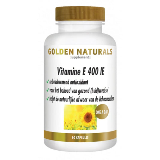 Golden Naturals Vitamine E 400 IE (60 softgel caps.)
[mwwsrc:f137f9c43053a086a066c2ef3ef3be93a40f7de1.jpg]