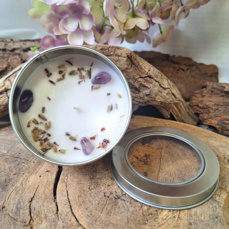 Edelsteen Geurkaars Healing met Amethist