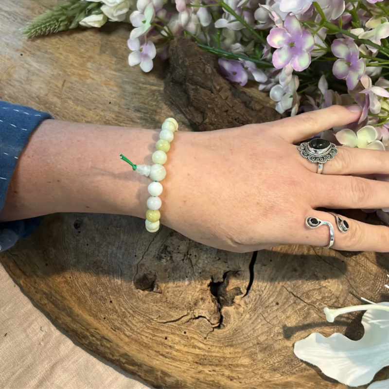 Jade Serpentijn powerbead armband