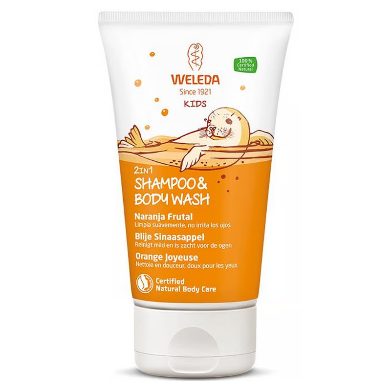 Weleda Kids 2in1 Shampoo & Body Wash Blije Sinaasappel (150 ml.)