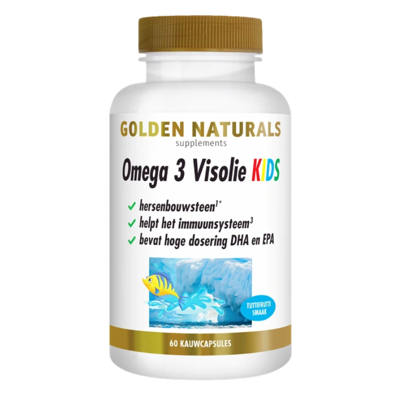 Golden Naturals Omega 3 Visolie KIDS (60 kauwcaps.)