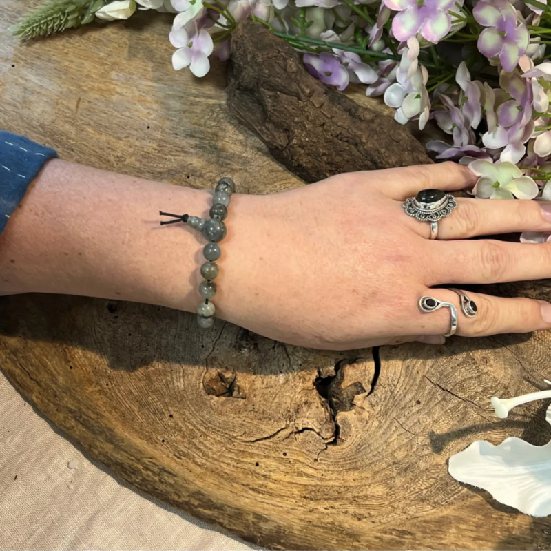 Labradoriet powerbead armband