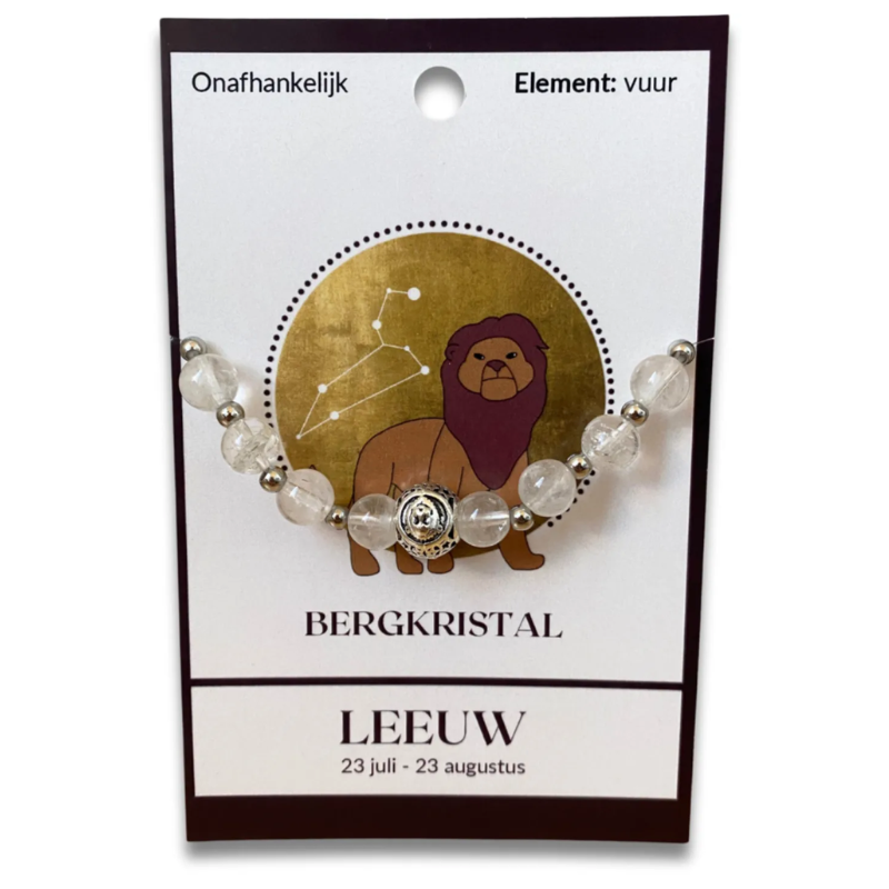 Bergkristal sterrenbeeld armband - Leeuw