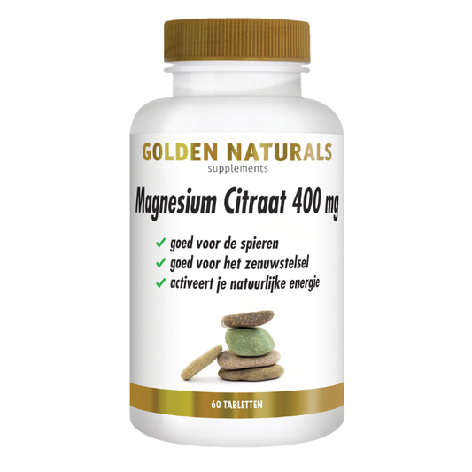 Golden Naturals Magnesium citraat 400 mg. (60 - 180 vega. tabl.)