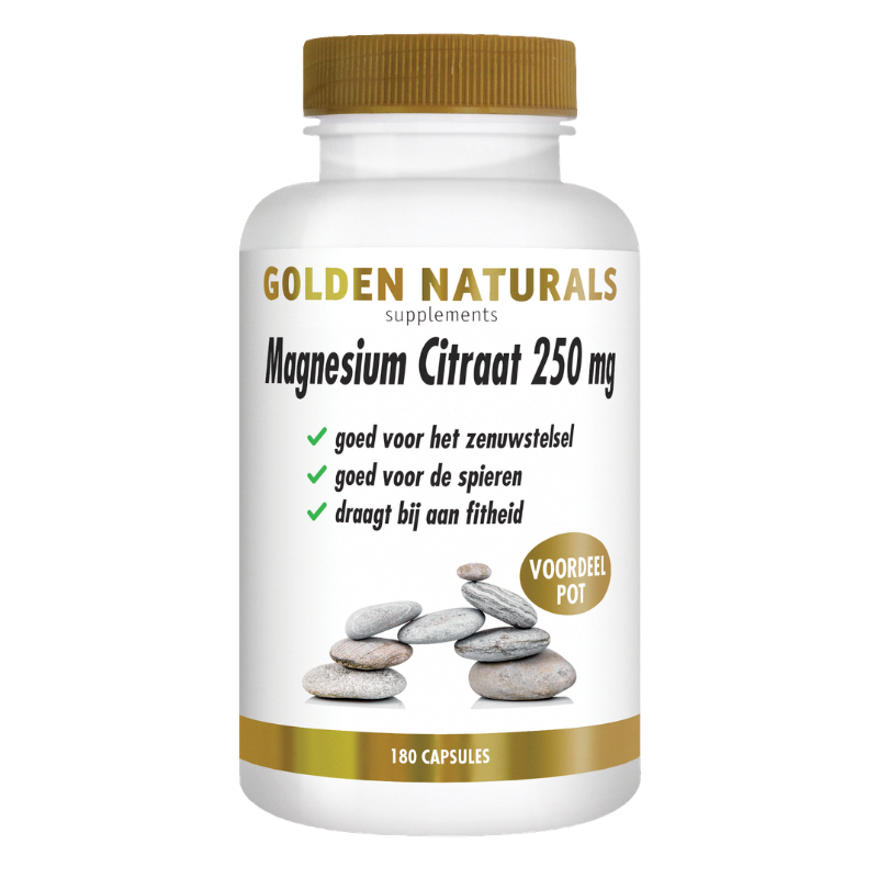 Golden Naturals Magnesium Citraat 250 mg (60 - 180 vega. caps)