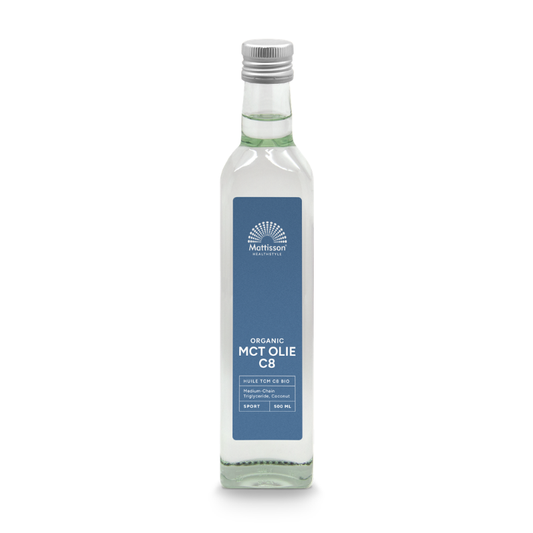 Mattisson  MCT Olie C8 – Puur kokosnoot – 99% Caprylzuur – Vegan – Keto (250 ml.)