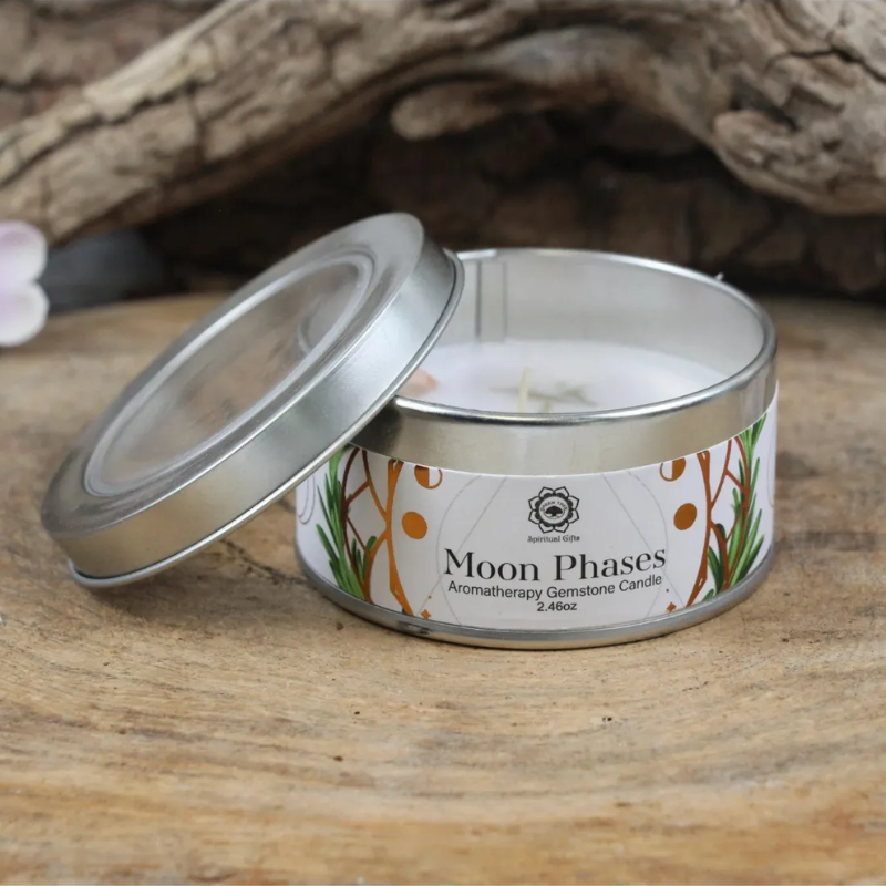 Geurkaars Moon Phases met Maansteen