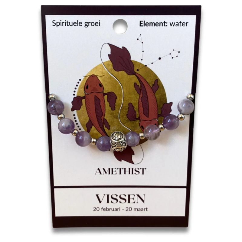 Amethist sterrenbeeld armband - Vissen